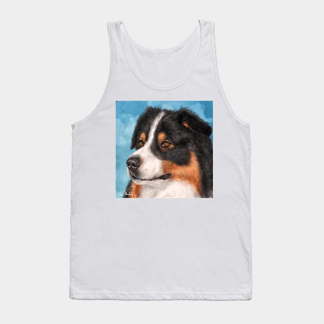 Painting of a Gorgeous Australian Shepherd Tank Top by ibadishi